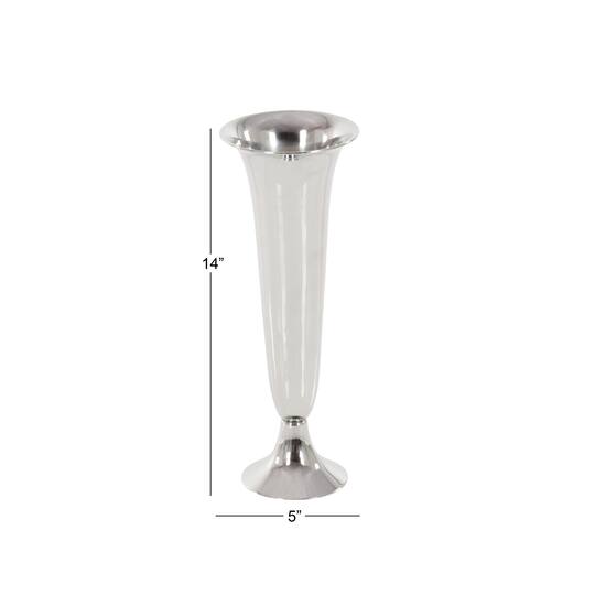 14" Silver Aluminum Traditional Vase